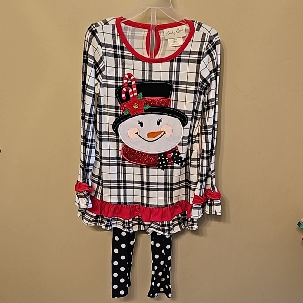 Emily Rose Plaid Snowman Outfit